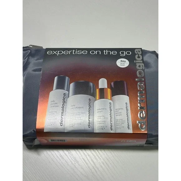 NEW‎ Dermalogica Expertise On The Go Skincare Set Travel Bag Retinol Vitamin C