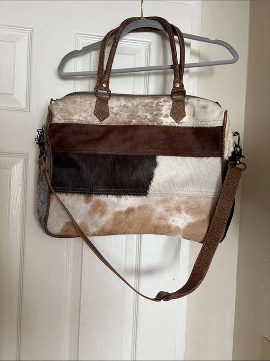 Myra Bag Leather and Hair Calf Messenger / Laptop Bag