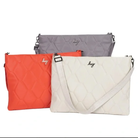 🧡 LUG Quilted Crossbody  | Papaya | Galley Satin Luxe VL Portfolio Papaya NWOT