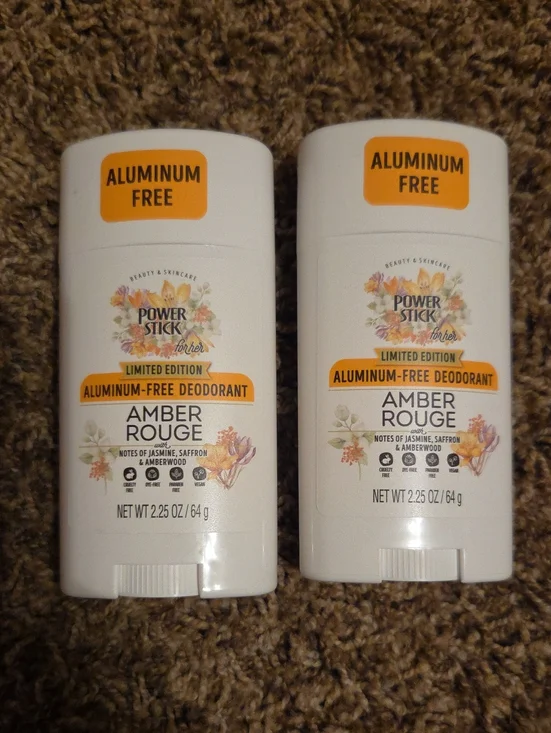 2 Amber Rouge Aluminum-Free Deodorant Sticks