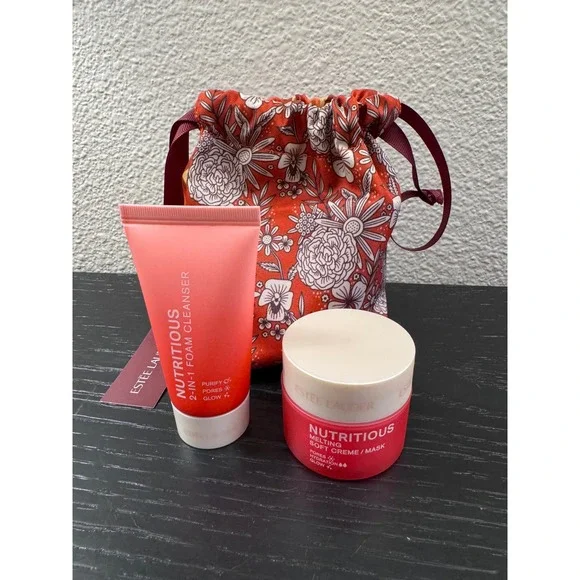 Estee Lauder‎ Nutritious Glow Foam Cleanser Creme/Mask Essence Lotion Set