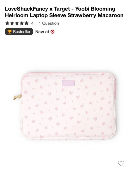 💗🎯 LoveShackFancy x Target - Yoobi - Laptop Sleeve Strawberry Macaroon