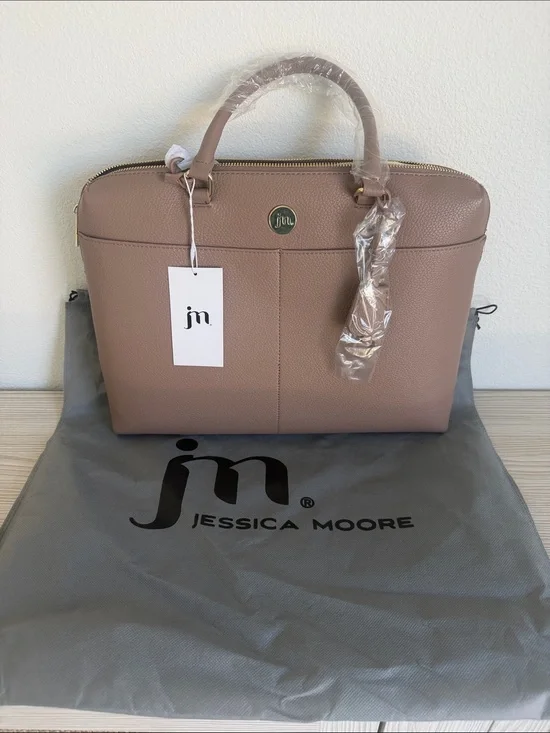 Jessica Moore JM Pebbled Leather Tote in Dusty Rose