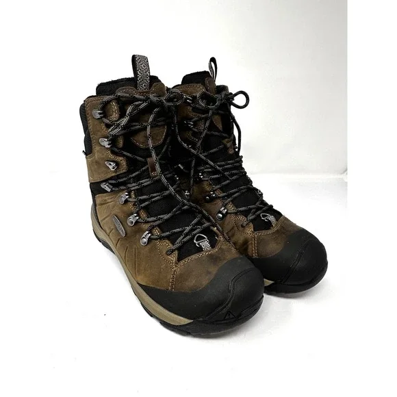 Keen Revel IV Mid Polar Mens Hiking Boots Sz 9 Brown/Black Waterproof Insulated