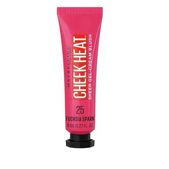Maybelline Cheek Heat Gel-Cream Blush 25 Fuchsia Spark‎ Sheer Pink 0.27oz New