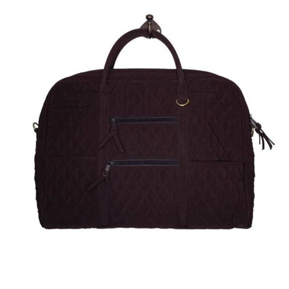 Vera Bradley Quilted Brown Microfiber Computer Laptop Bag Commuter 🤍