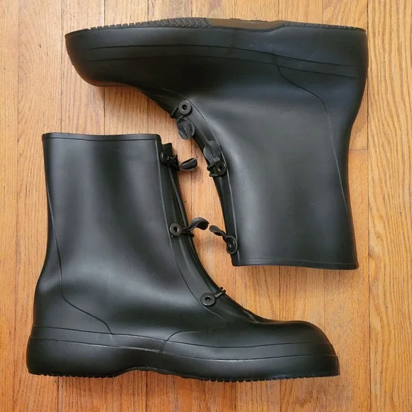 KCA 13 Rain Overboots Black Rubber Waterproof Hazmat Chores Military Gorpcore