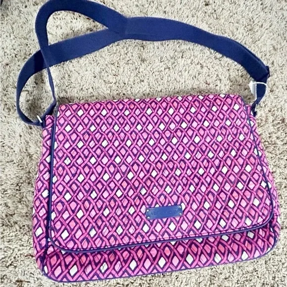 Vera Bradley Katalina pink diamonds laptop messenger bag crossbody