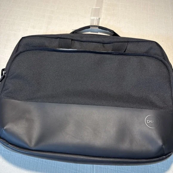 Dell laptop bag Padded 16x13 black  multi-pocket zippered Preowned- Stained‎