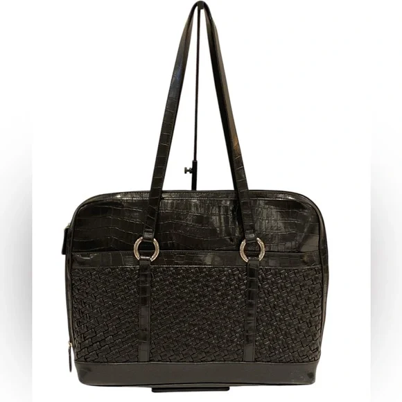 Coldwater Creek Hampton Black Computer Laptop Briefcase Tote Bag - NWOT