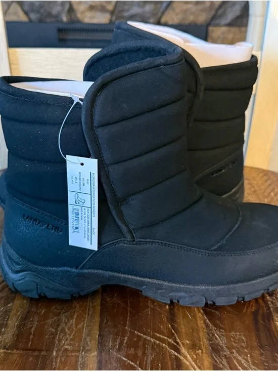 Lands' End Mens Expedition Waterproof Insulated Puffer Snow Boot Sz 8.5M Black