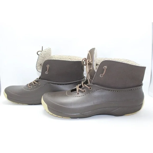 Crocs Blitzen Luxe Convertible Boots Mens Size 9 Brown Faux Fur 201843
