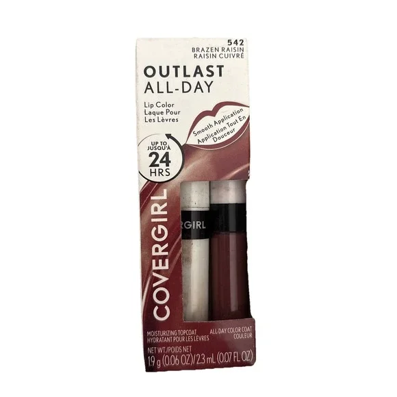 CoverGirl Outlast All-Day Lip‎ Color, Brazen Raisin, 0.07 fl oz. 542
