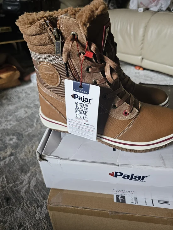 Canadian Pajar Men Leather Brown Winter Boots