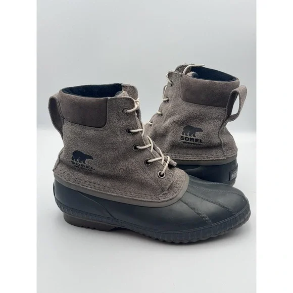 Sorel Cheyanne II Waterproof Duck Boots Men's Size 13 Taupe Brown Suede Rubber