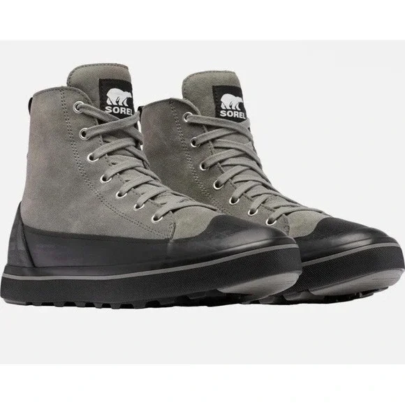 NIB $196 SOREL 12 Cheyanne Metro II Sneaker Waterproof Boots Quarry Gray Black