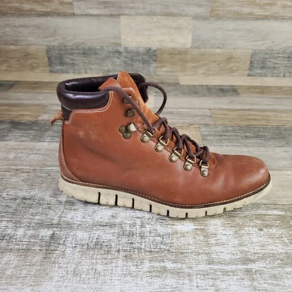 Cole Haan Zerogrand Mens Boots Sz 9 M Brown Leather Waterproof Hiking Boots‎