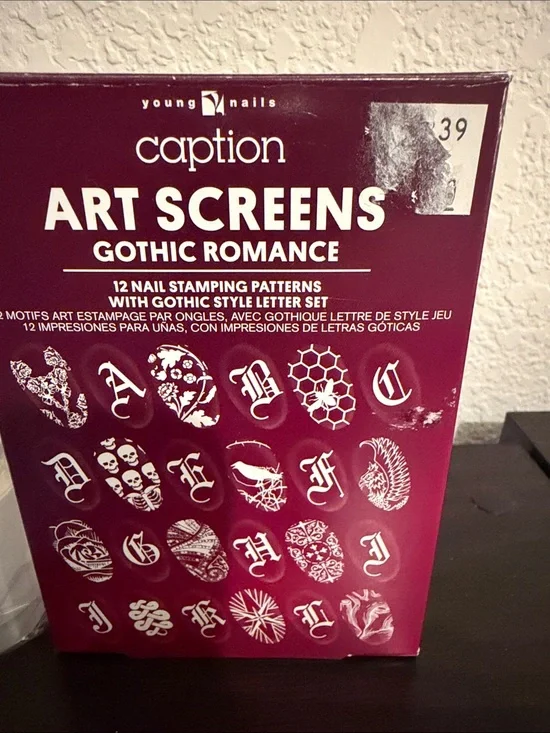 New Art Screens Gothic Romance Nail Stamping Kit - Deep Burgundy