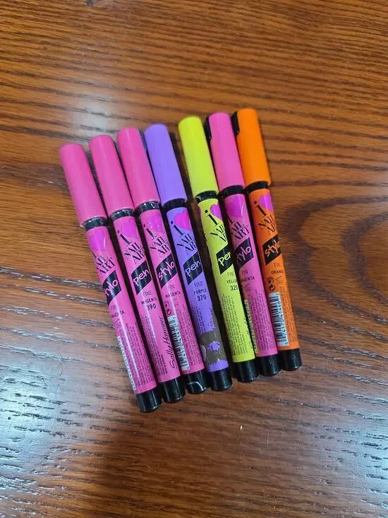7× Sally Hansen Nail Art Pen Lot of 6 Different Colors Fine Tip
