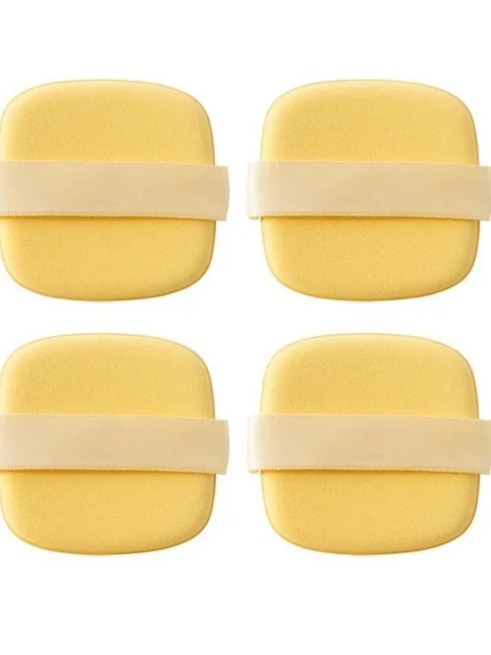 4 Pcs Yellow Square Makeup Sponge Beauty Blenders