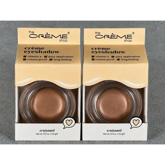 Set of 2 The Crème Shop Crème Eyeshadow Croissant 0.11 oz 3.2g Cream Shadow NIB