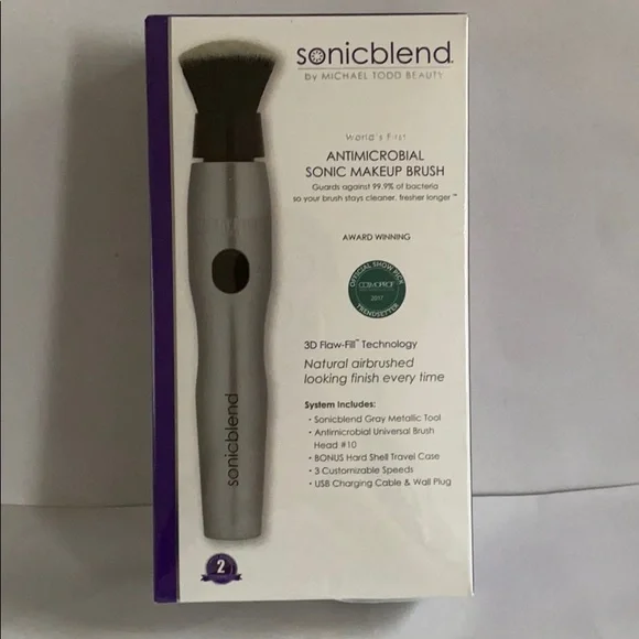 MICHAEL TODD Sonicblend Pro Makeup Brush Steel $79 NIB