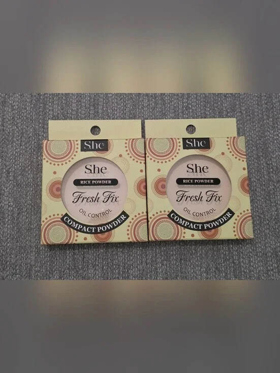 New Fresh Fix Rice Compact Powder 10g - Natural Oil Control (Set Of 2)