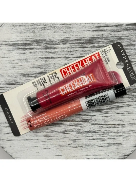Makeup Bundle Maybelline Cheek Heat Blush Fuchsia Spark + Wet N Wild Gloss Coral