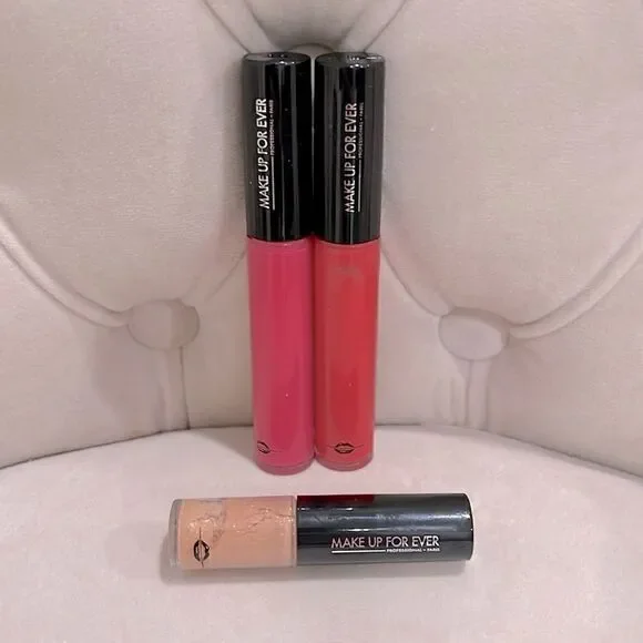 Makeup Forever Plexiglass Lipgloss Bundle, New
