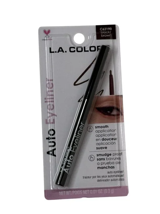 L.A. Colors Auto Eyeliner Black Brown C62190 Twist Up Smudge Proof New