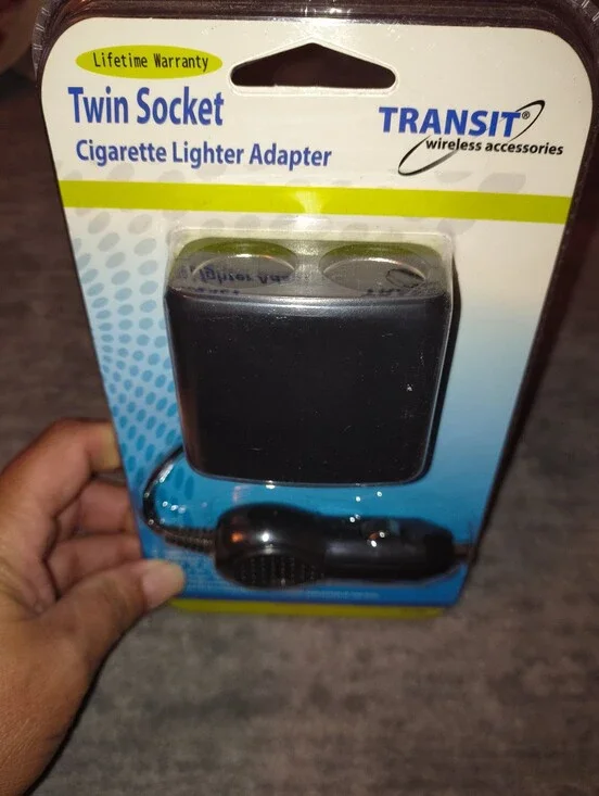 Twin Socket Black Cigarette Lighter Adapter
