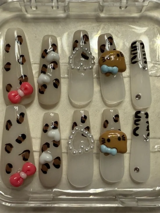 Leopard Print Kids Nail Art Set