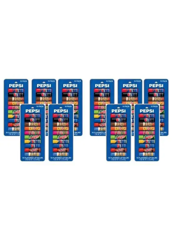 Pepsi Assorted Flavored Lip Balms Lip Care Set 100 Pieces New