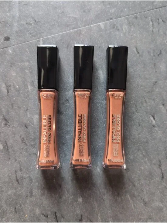 L'Oreal Paris Infallible 8 HR Pro Gloss, Dulce De Leche 825, 0.21 fl oz 3 pack