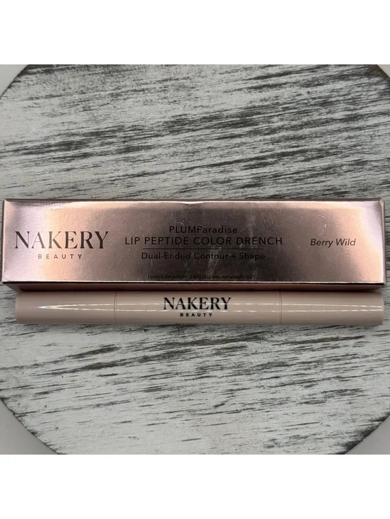 Nakery Beauty PLUMParadise Lip Peptide Color Drench BERRY WILD Lipstick + Liner