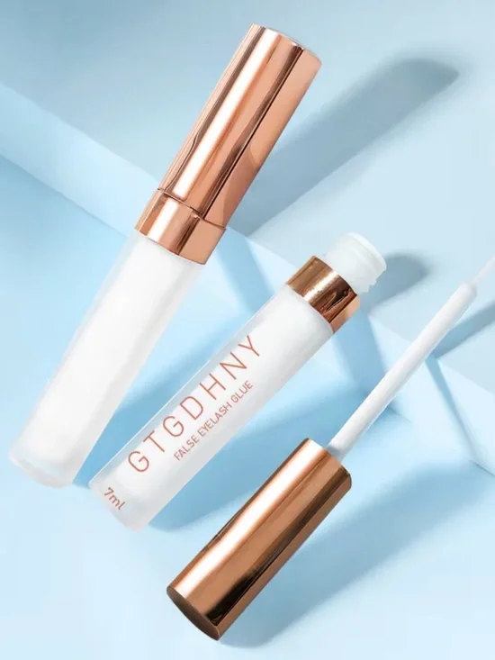 White False Eyelash Glue with Rose Gold Cap - Strong Clear Hold