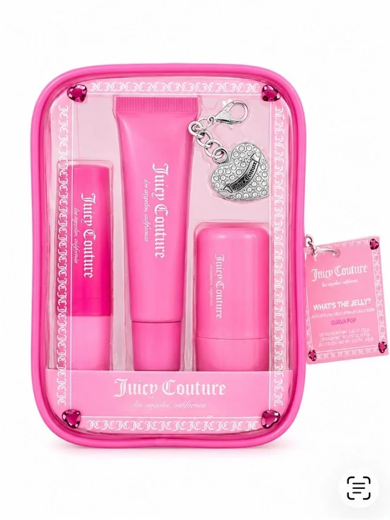 Juicy Couture What’s the Jelly? Guava Pop Lip Gloss Balm Blush Heart Charm Gift