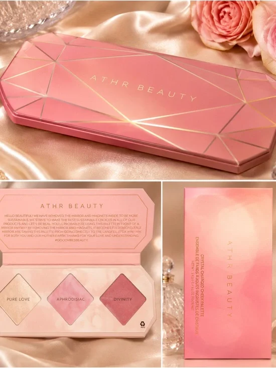 Pink Crystal Cheek Palette — Soft Pink Trio