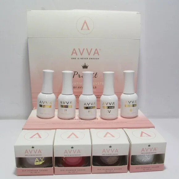 NEW Avva Dip Powder Pro Kit for Nails Innovative System Includes 4 Dip Powders