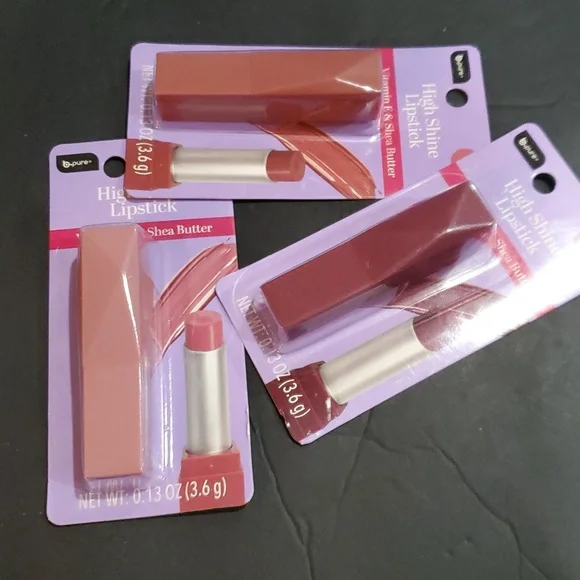 3pack petal berry rosy high‎ shine shea butter infused lipstick new