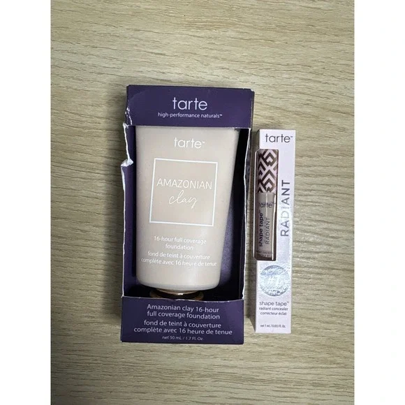 Tarte Amazonian Clay Foundation & Shape Tape Radiant Concealer 12N Fair Neutral