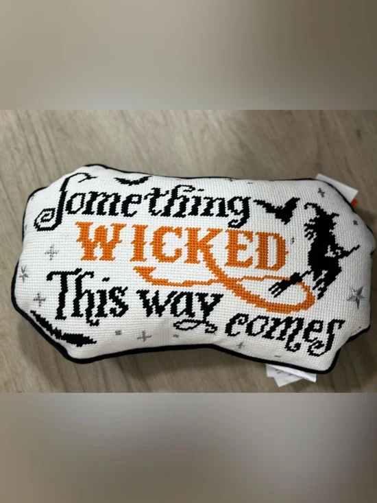 Halloween Wicked Orange and Black Decorative Pillow by