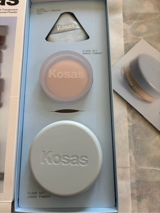 Kosas Cloud Set Translucent Fluttery Loose Powder - Light Beige & Pink Jar