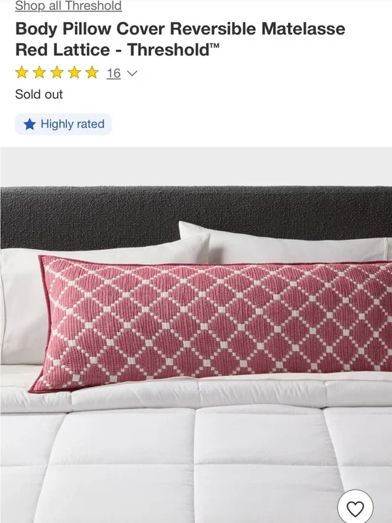 Threshold Matelassé Reversible Body Pillow Cover in Pink and White