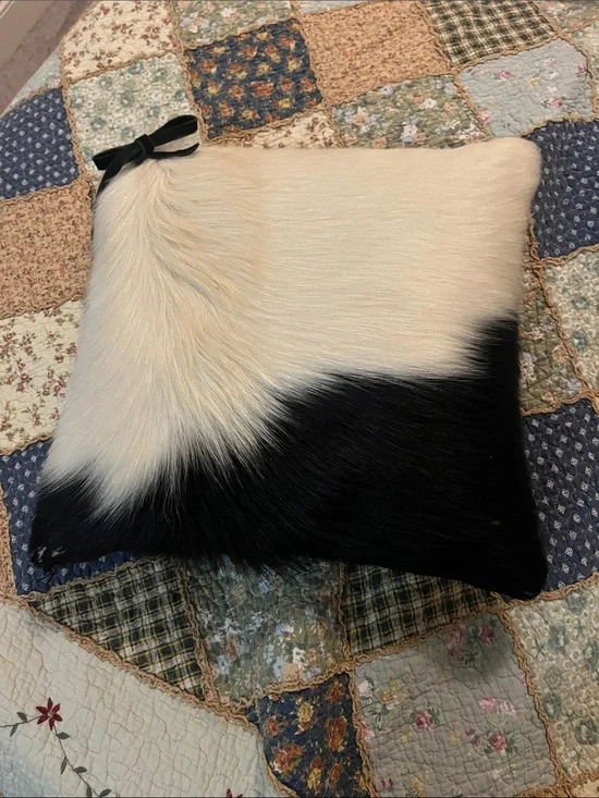 Cowhide throw pillow