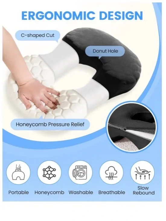 Portable Donut Pillow, Doughnut Pillow for Tailbone Pain