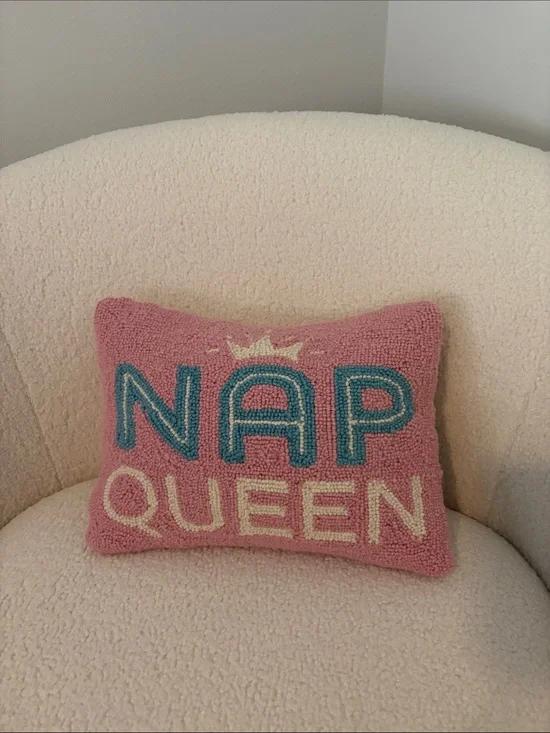 Nap Queen Hooked Accent Pillow - Pink