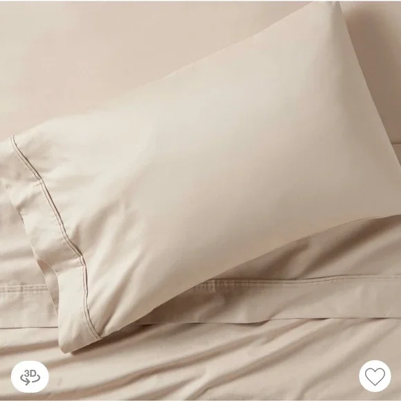 King Solid Performance 400 Thread Count Pillowcase Set True Khaki - Threshold™