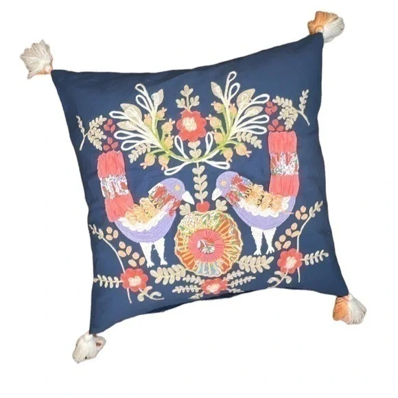 Beautiful Bright Bold Boho Embroidered Pillowcase