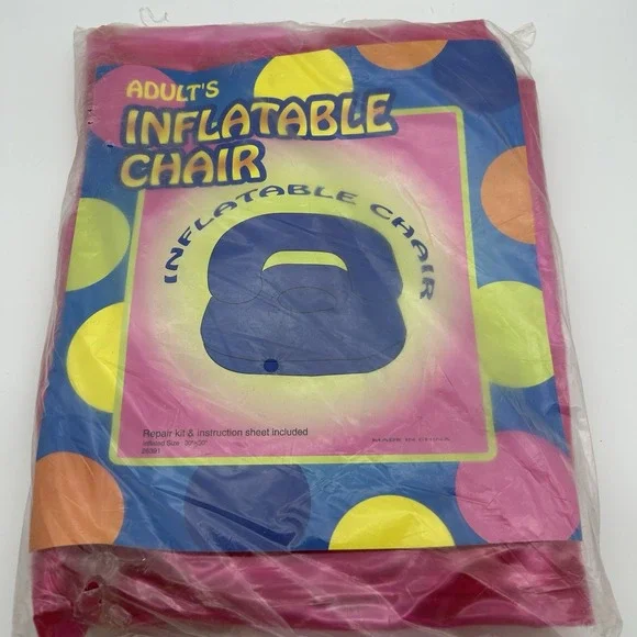 Inflatable Air Chair Furniture Pink Adult  Size 90s Y2K Retro Dorm New Old Rare‎
